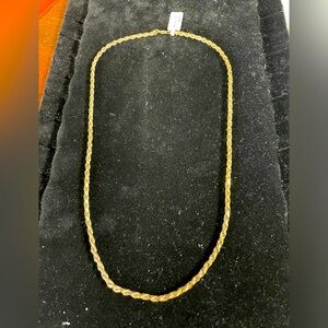 Vintage Italian 14Kgp over (925) silver rope necklace 23”